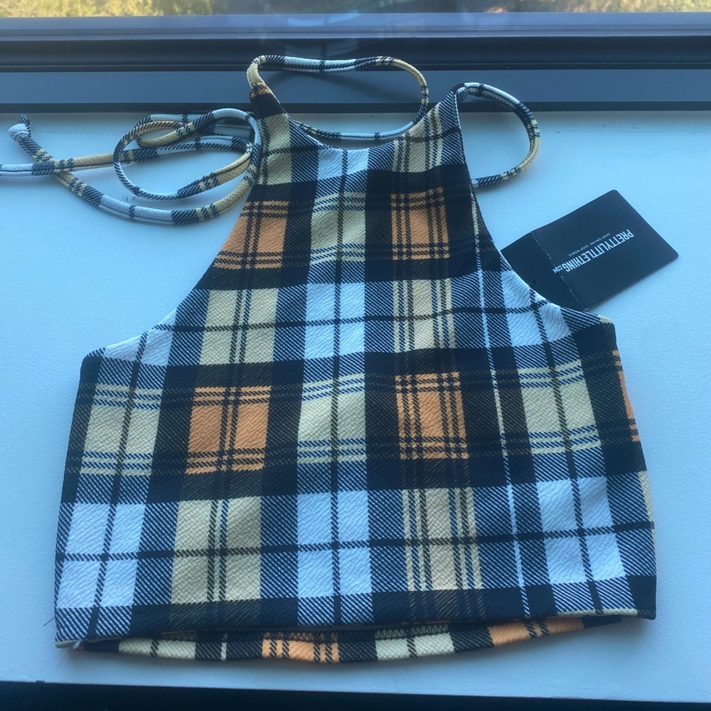 Plaid halter top